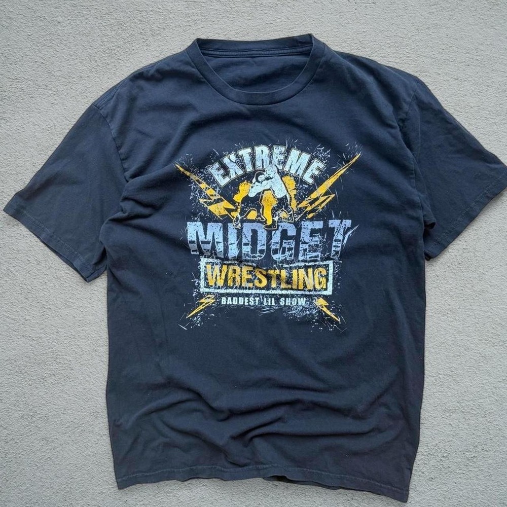 Men's Black Graphic T-Shirt Size M, Small Tear Back